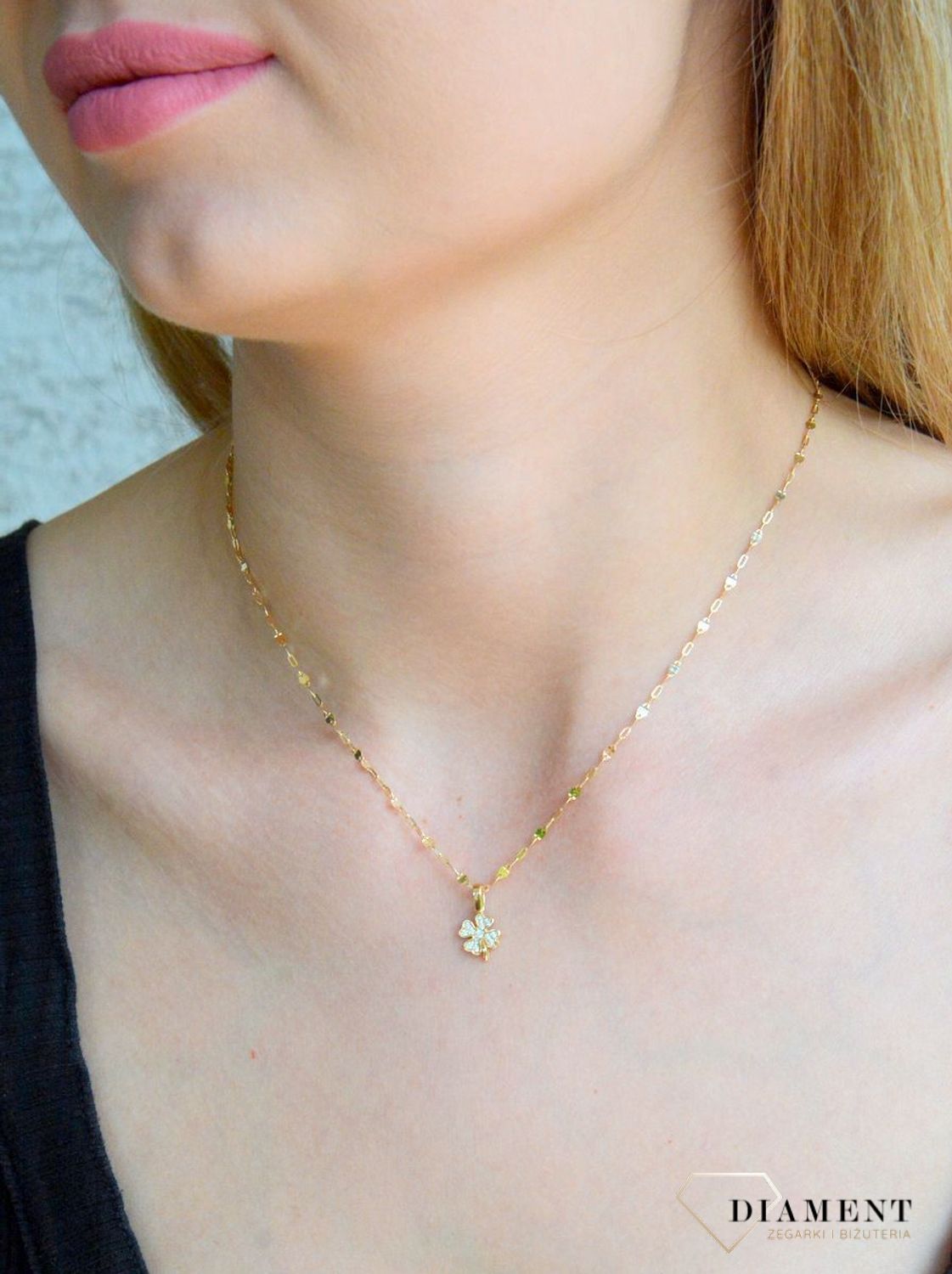 Złota zawieszka 585 Koniczynka ZA 7615 585.jpg